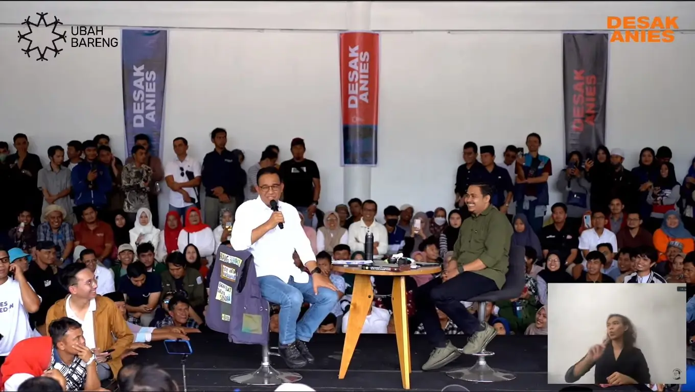 Program Desak Anies di Sumatera Barat. (Foto: Tangkapan layar YouTube/Anies Baswedan)