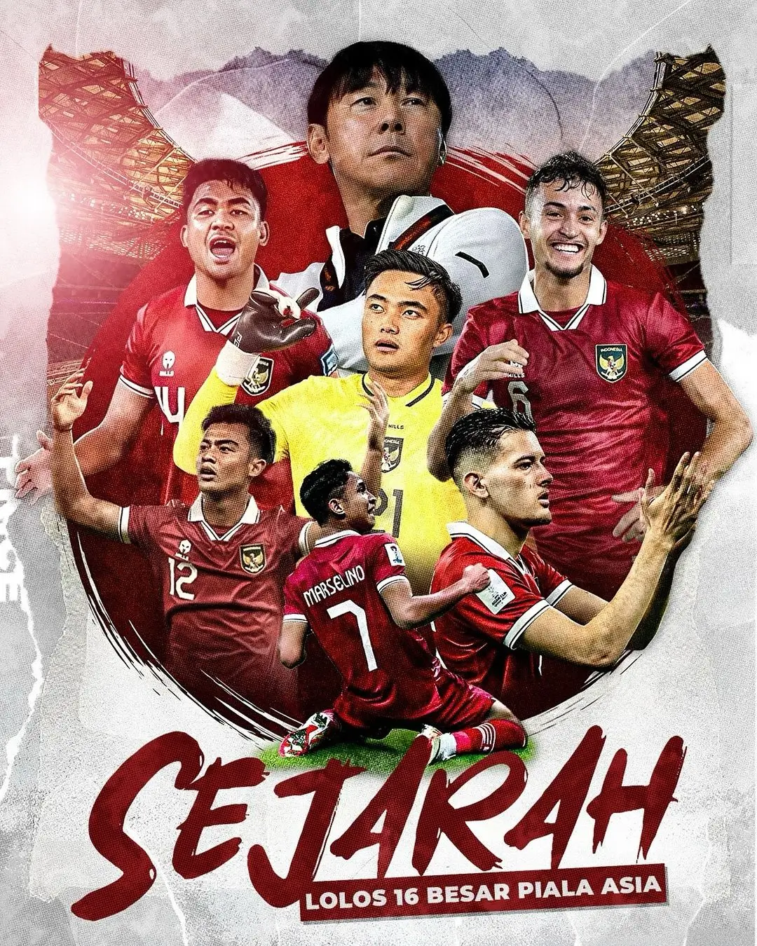 Timnas Indonesia lolos ke babak 16 besar Piala Asia 2023. Foto: Instagram