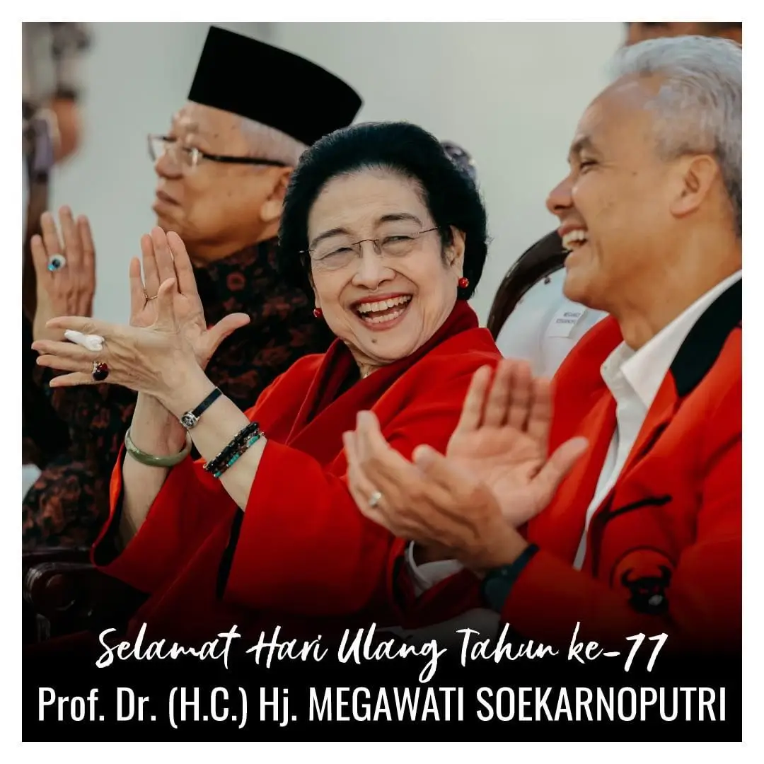 Megawati Rayakan Ulang Tahun Ke 77  Ganjar Buat 3 Tumpeng