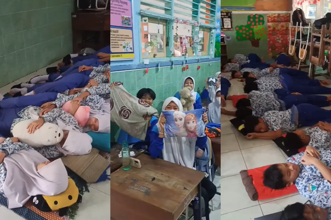 Uji coba program tidur siang SMPN 39 Surabaya. (Foto: Tangkapan layar Instagram/smpn39sbyofficial)
