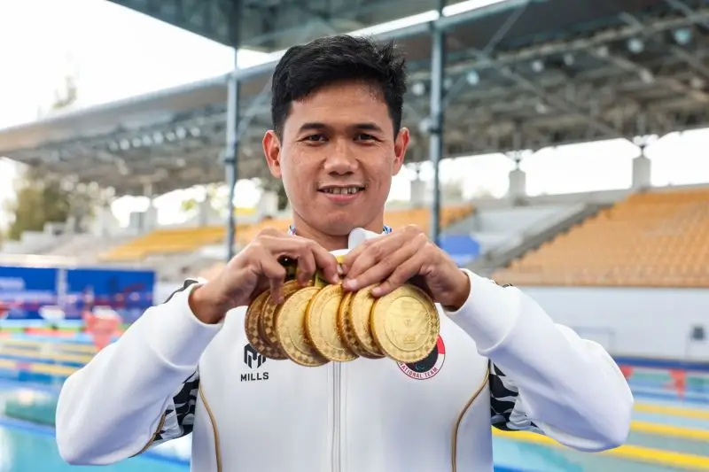 Jendi Pangabean, peraih tujuh medali emas di ASEAN Para Games 2025. (Foto: Antara/NPC Indonesia)