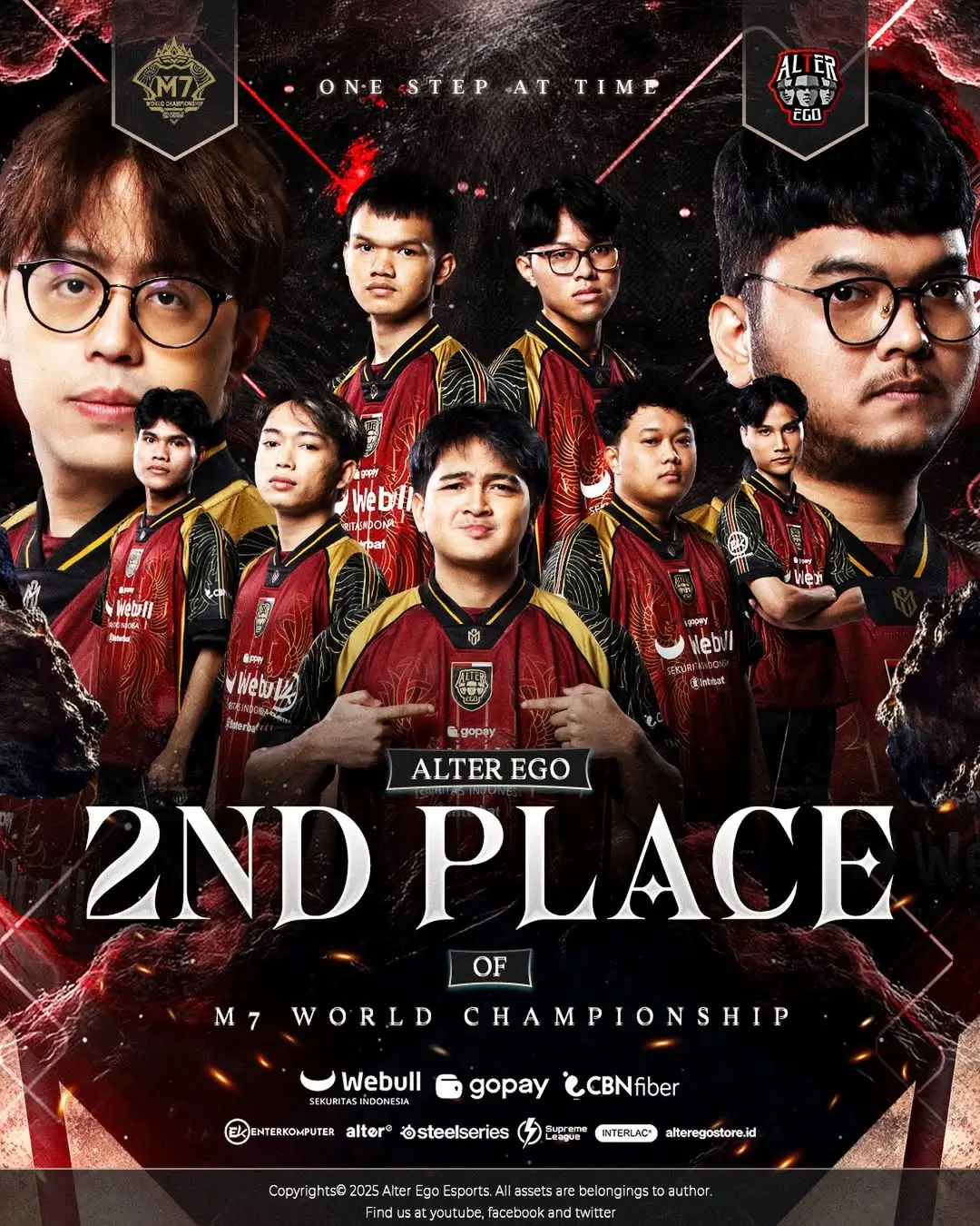 Alter Ego (AO) raih posisi kedua dalam M7 World Championship MLBB 2026. (Foto: Instagram/alteregoesports)