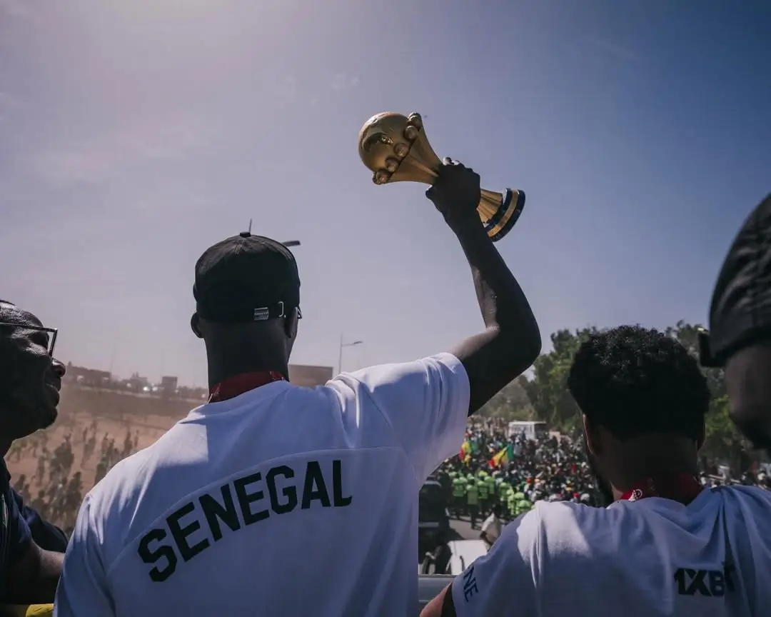 Pesta juara Piala Afrika 2025 Timnas Senegal. Foto Instagram Federasi Sepak Bola Senegal.