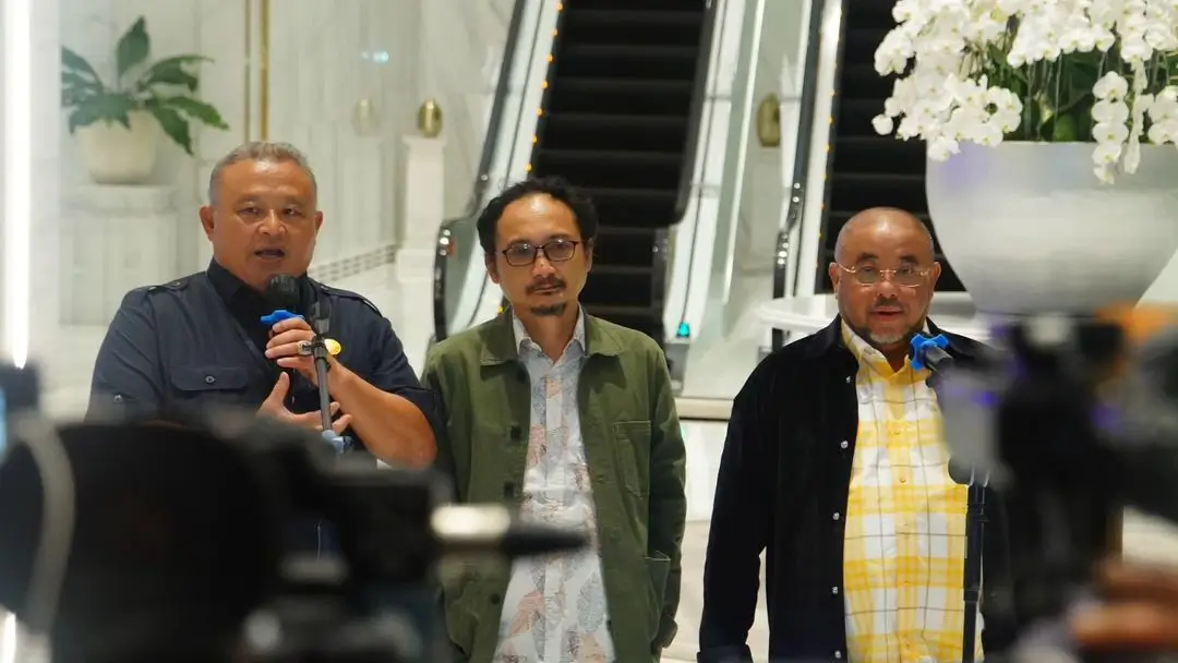 Sekjen Partai NasDem Hermawi Taslim, Sekjen PKB Hasanuddin Wahid, dan Sekjen PKS Aboe Bakar Al Habsyi gelar pertemuan di NasDem Tower, Jakarta, Kamis (22/2/24). (Foto: Instagram/official_nasdem)