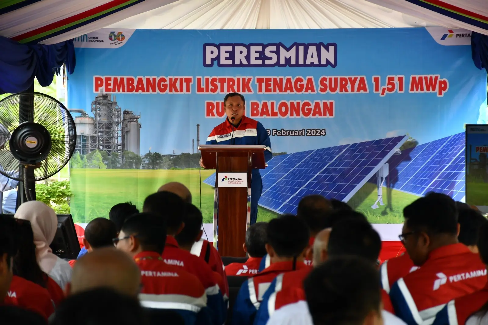 Tancap Gas Dekarbonisasi  Pertamina Resmikan PLTS Kilang Balongan
