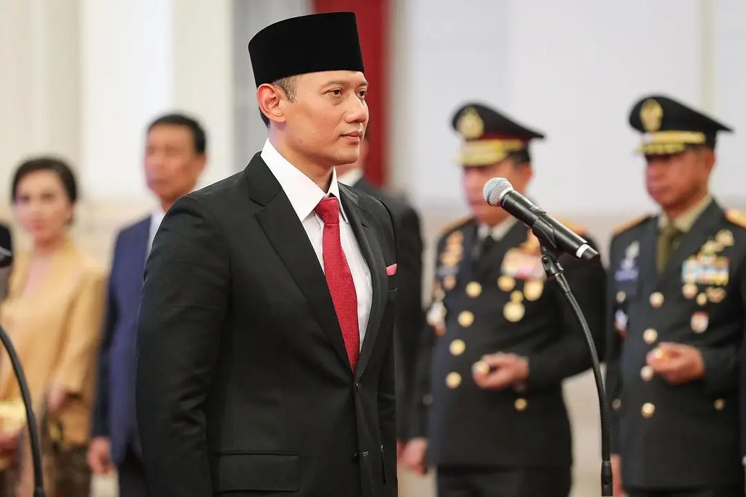 Pelantikan Menteri Agraria dan Tata Ruang (ATR) Agus Harimurti Yudhoyono (AHY) di Istana Negara, Jakarta, Rabu (21/2/24). (Foto: Instagram/agusyudhoyono)