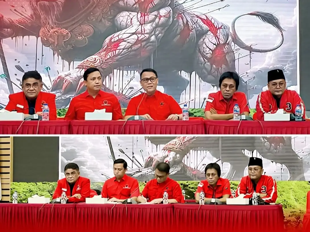 Konferensi pers PDIP di Kantor DPP PDIP, Jakarta, Selasa (25/2/25). (Foto: Instagram/pdiperjuangan)