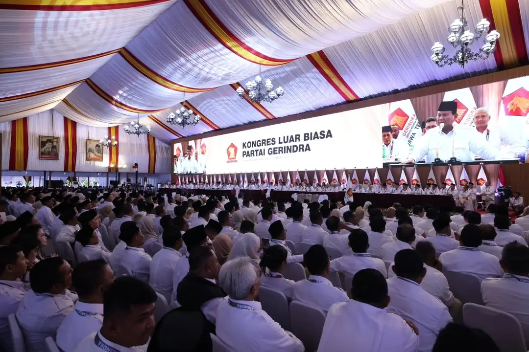 Kongres Luar Biasa Partai Gerindra  Dukung Prabowo Maju Calon Presiden pada Pilpres 2029