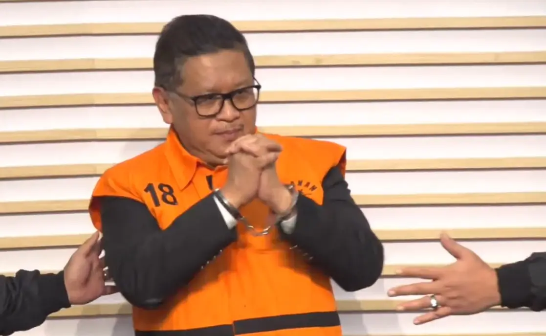 Sekjen PDIP Hasto Kristiyanto ditahan KPK. (Foto: Tangkapan layar YouTube/KPK RI)