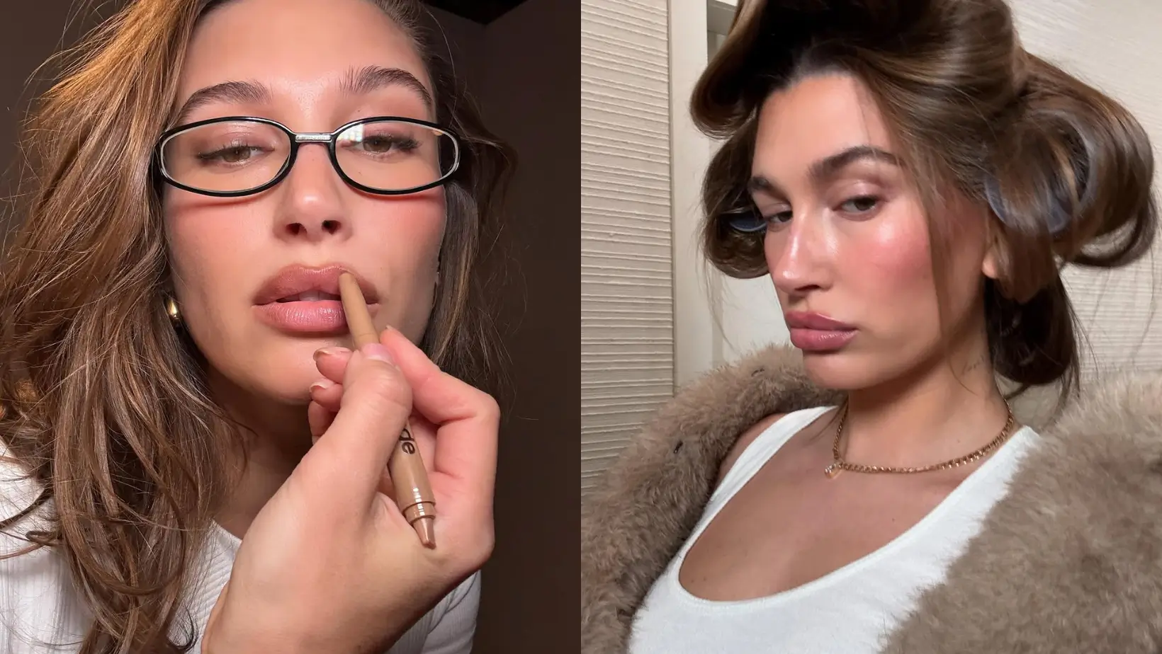 Tips ala Hailey Bieber untuk menjaga bibir tetap terlihat halus, merona dan sehat, yaitu dengan lip slugging. (Foto: Instagram/haileybieber)