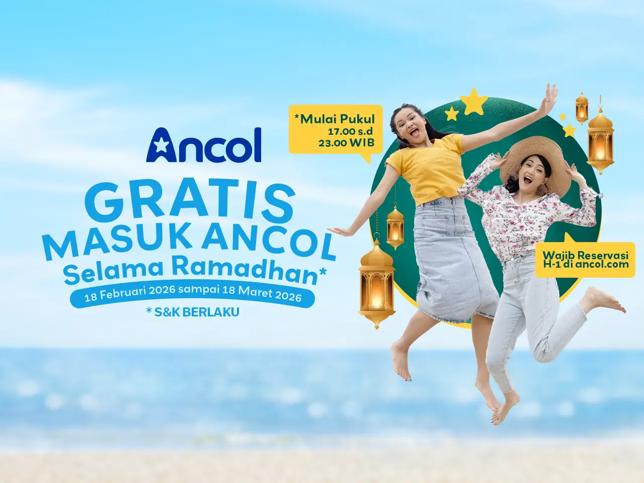 Gratis masuk Ancol selama Ramadan mulai 18 Februari sampai 18 Maret 2026. (Foto: korporat.ancol.com)