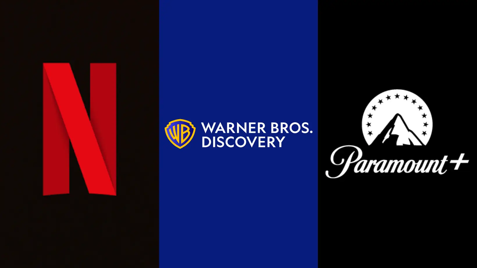 Foto: Logo Netflix, Warner Bros. Discovery, dan Paramount+