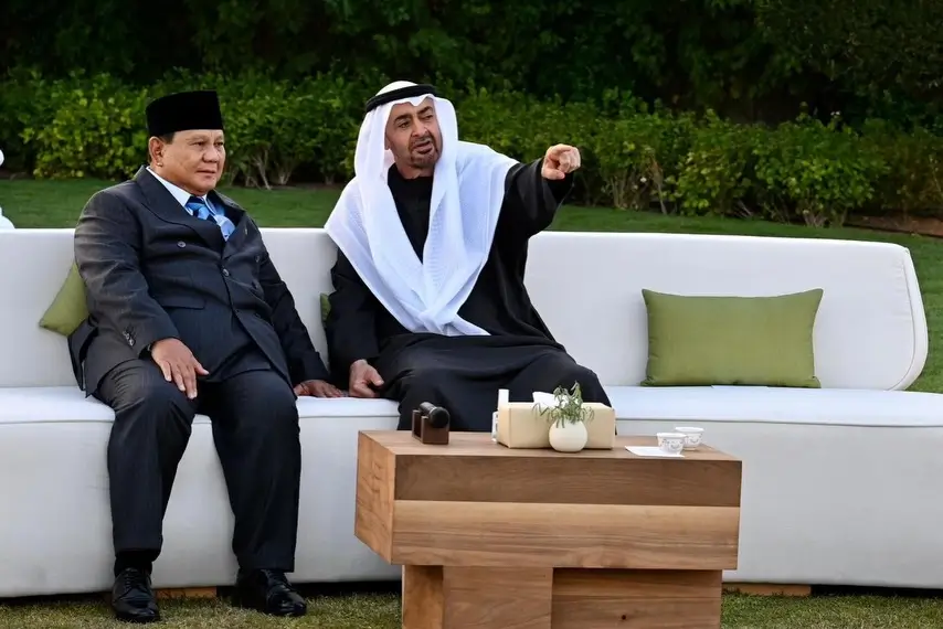 Presiden RI, Prabowo Subianto bersama Presiden UEA, Sheikh Mohammed bin Zayed Al Nahyan (MBZ) do Abu Dhabi pada Kamis (26/02/26). (Foto: Instagram/presidenrepublikindonesia)