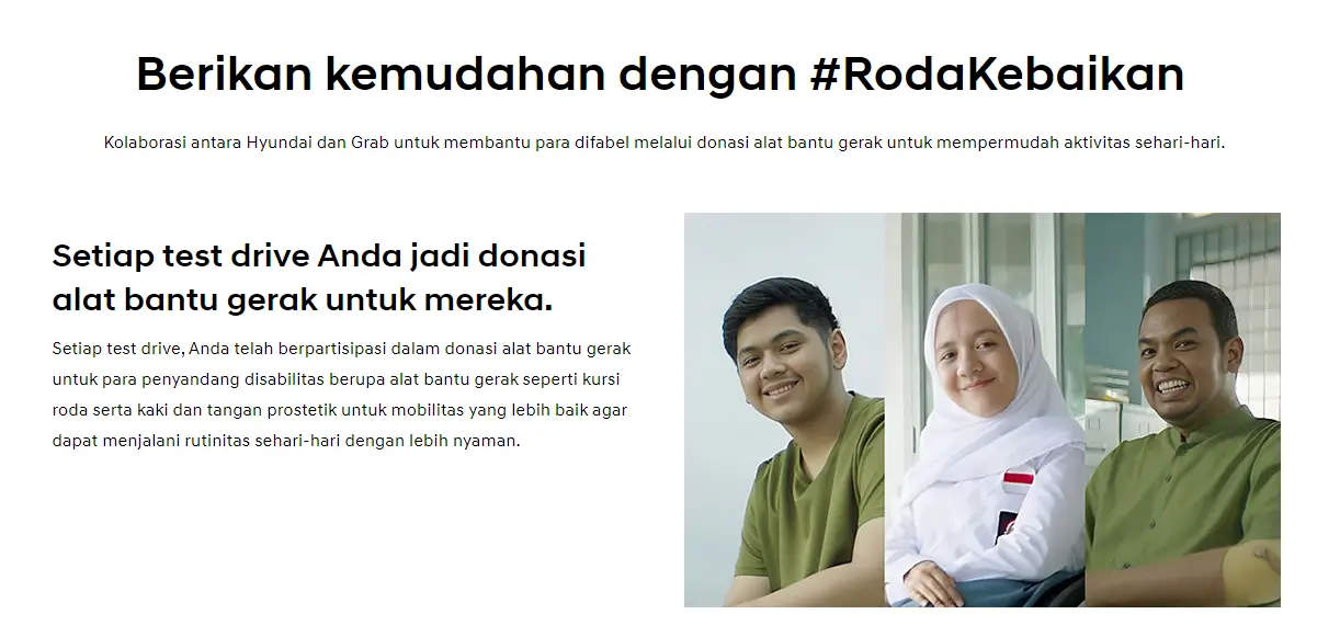 Hyundai Gandeng Grab dan Benih Baik Bantu Penyandang Disabilitas Nikmati Mobilitas Lebih Baik