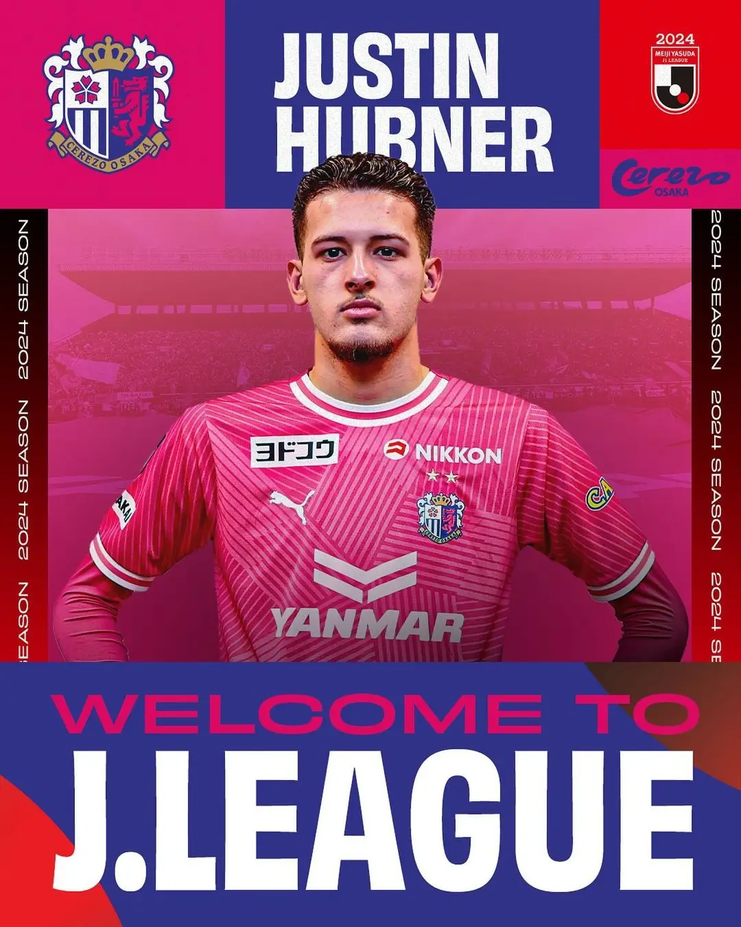 Justin Hubner akan membela Cerezo Osaka hingga akhir 2024. Foto Instagram J League International.