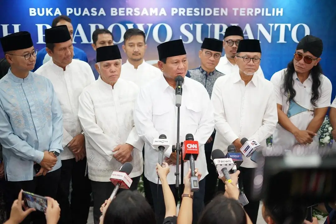 Calon presiden RI Prabowo Subianto hadiri acara buka puasa bersama PAN, Kamis (22/3/24). (Foto: Instagram/amanatnasional)