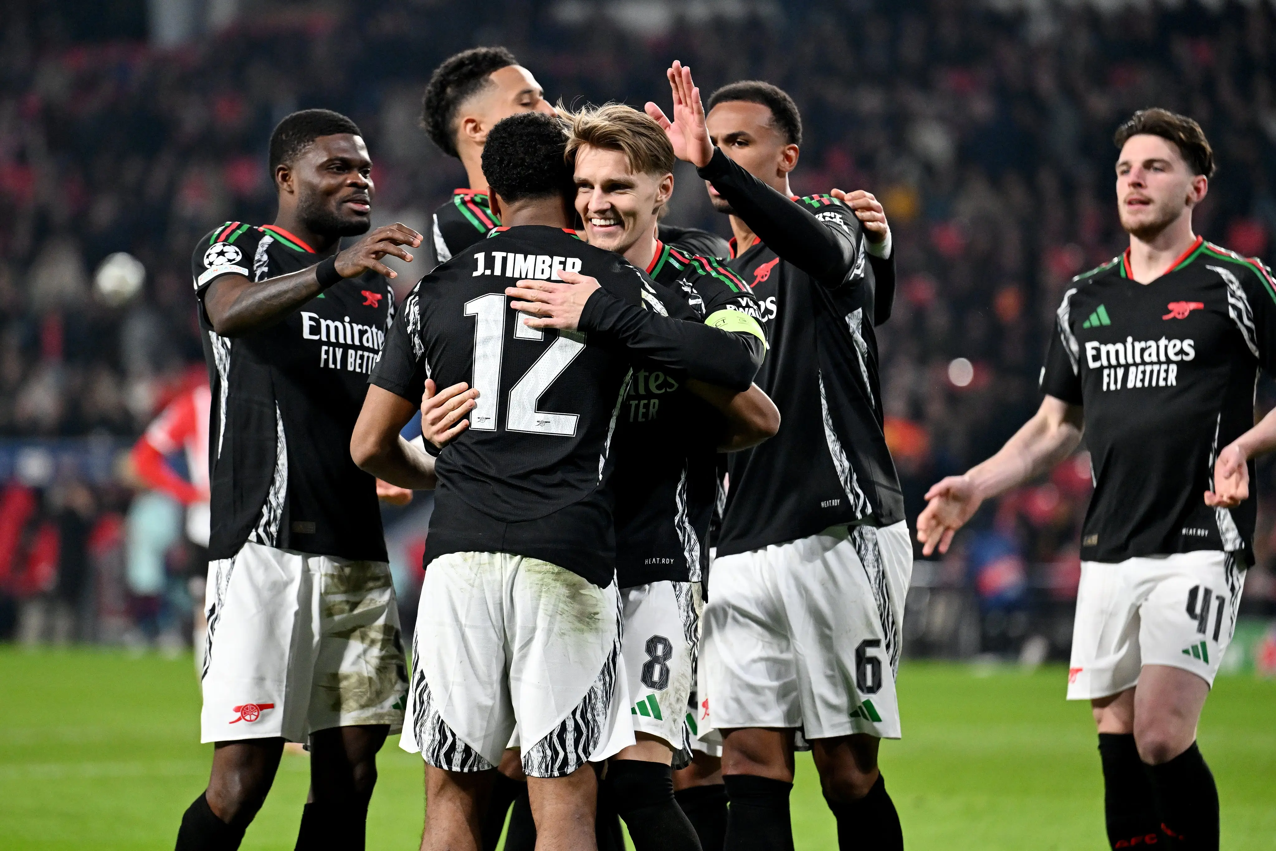 Arsenal membantai PSV Eindhoven 7-1 di Liga Champions. Foto: X Arsenal