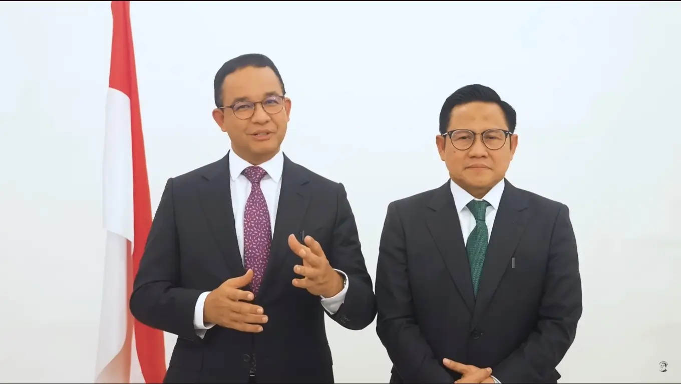 Pasangan capres-cawapres nomor urut 1 Anies Baswedan dan Muhaimin Iskandar ucapkan selamat kepada pasangan nomor urut 2 Prabowo Subianto dan Gibran Rakabuming Raka atas kemenangannya dalam Pilpres 2024. (Foto: Tangkapan layar YouTube/Anies Baswedan)