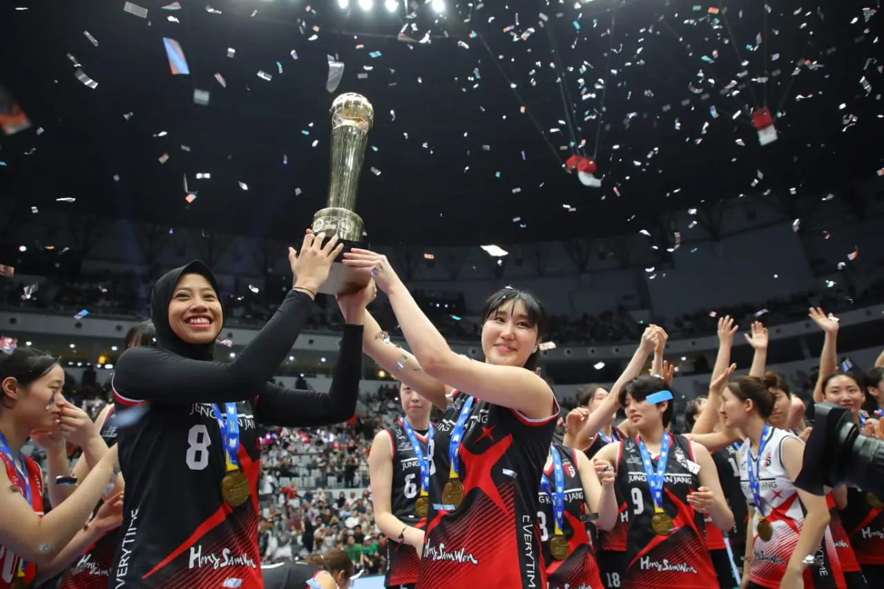 Red Sparks menang atas Indonesia All Star di Indonesia Arena. (Foto: Istimewa)