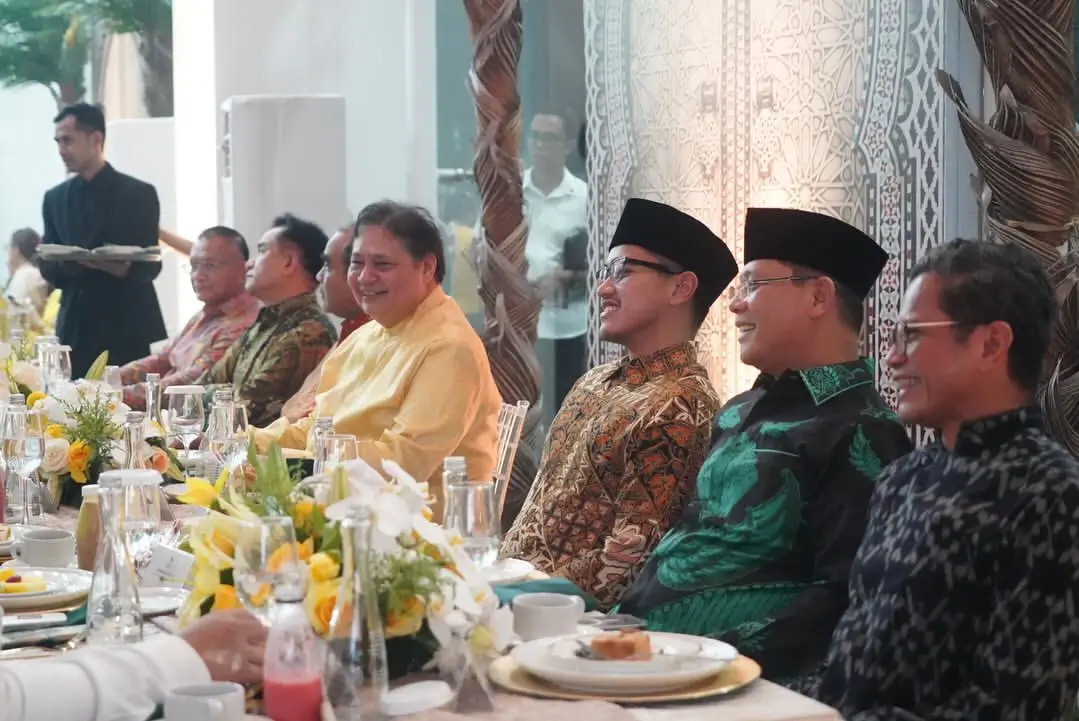 Plt. Ketua Umum PPP Muhamad Mardiono hadiri acara Halalbihalal DPP Partai Golkar, Senin (15/4/24). (Foto: Instagram/golkar.indonesia)