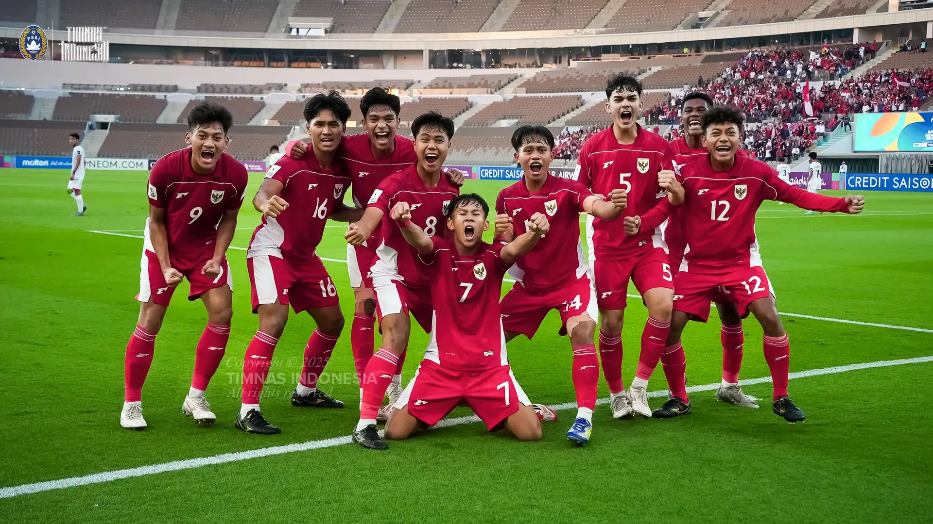 Timnas Indonesia U-17 mendapatkan tiket ke Piala Dunia U-17 2025. Foto: PSSI