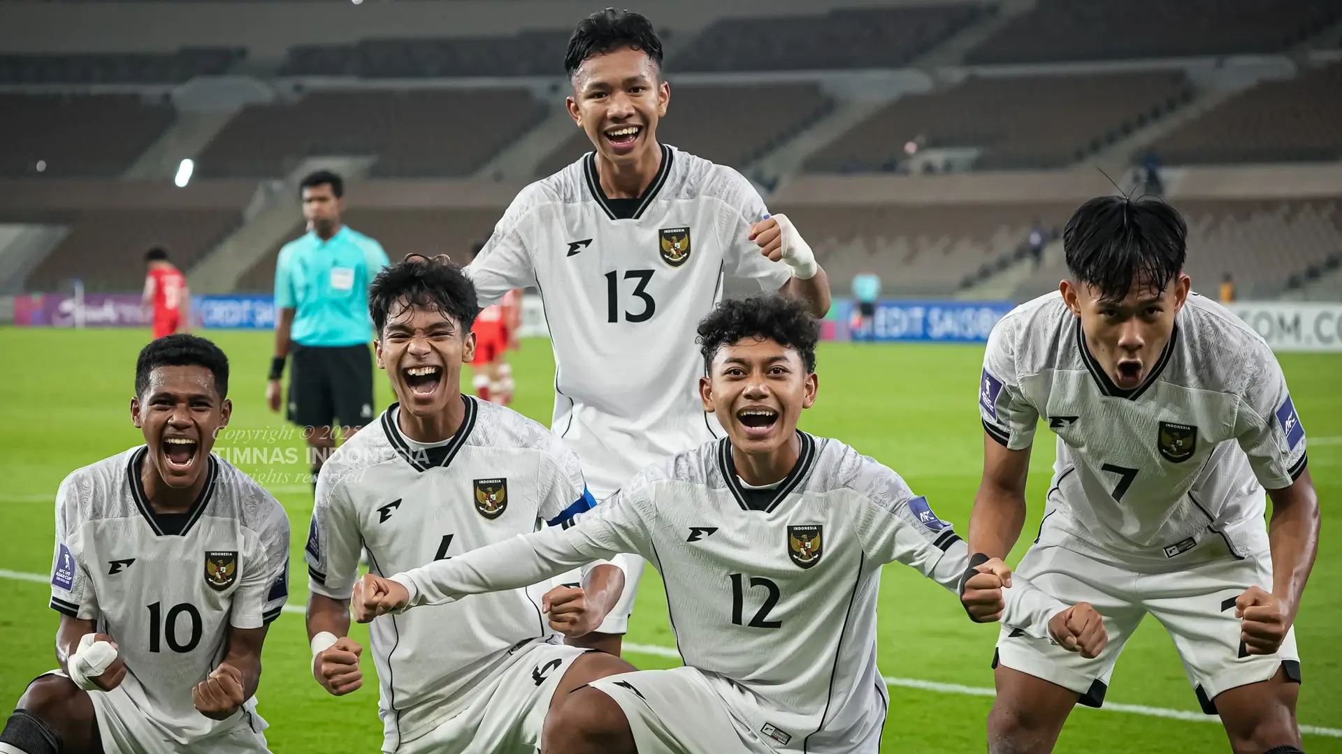 Timnas Indonesia U-17 mendapatkan tiket ke Piala Dunia U-17 2025 usai lolos ke perempat final Piala Asia U-17 2025. (Foto: Timnas Indonesia))