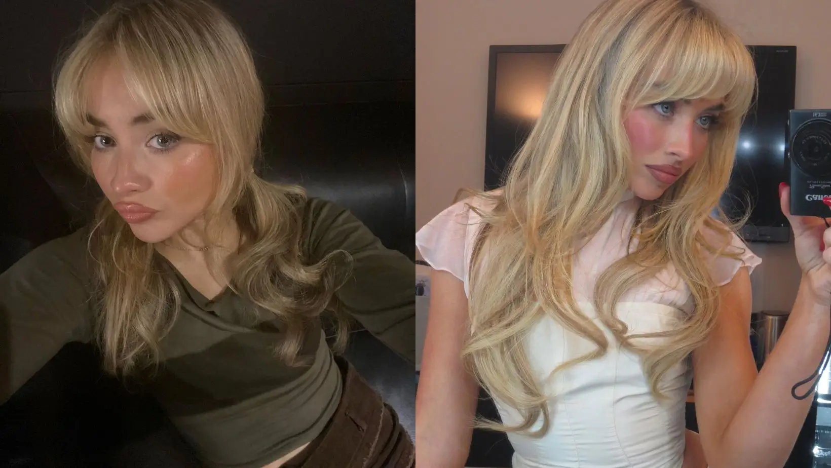Sabrina Carpenter dengan look boyfriend blush. (Foto: Instagram/sabrinacarpenter)