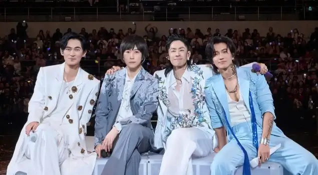 Tiga dari personel F4 serta Ashin Mayday ramaikan Jakarta lewat konser tiga hari F✦FOREVER 1st World Tour di Indonesia Arena, GBK, Jakarta. (Foto: Instagram/binmusic.ig)