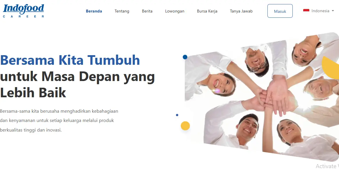 Tangkapan layar laman Indofood Career (Foto: career.indofood.com)