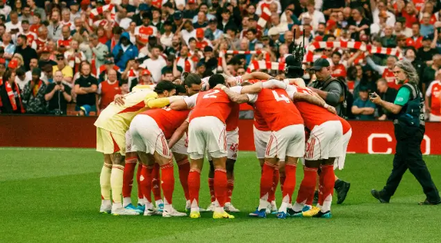 Arsenal berpeluang mengawinkan gelar Premier League dan Liga Champions. Foto X Arsenal.