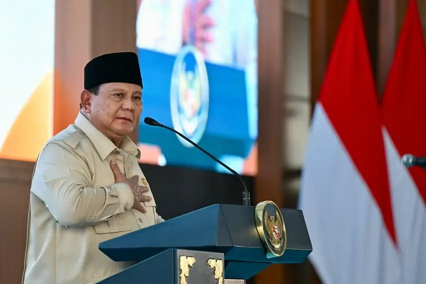 Presiden RI, Prabowo Subianto ketika meresmikan operasional 1.061 Koperasi Desa/Kelurahan Merah Putih di Nganjuk, Jawa Timur pada Sabtu (16/05/26). (Foto: Instagram/kemensetneg.ri)