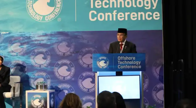  Duta Besar Republik Indonesia untuk Amerika Serikat, Indroyono Susilo, menegaskan kesiapan Indonesia dalam menarik investasi energi melalui penguatan kebijakan dan kolaborasi global pada forum OTC Houston. (Foto. Istimewa)