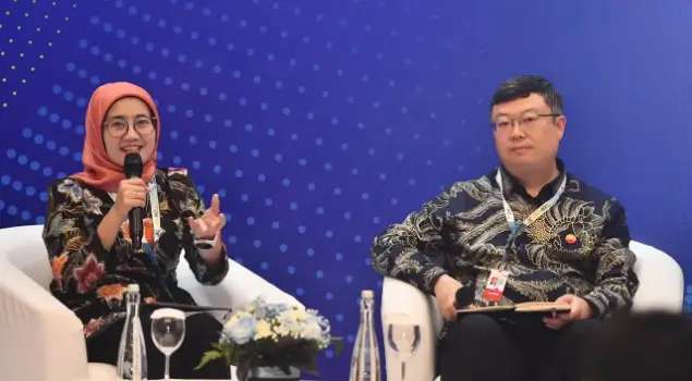 Direktur SPPU Pertamina Emma Sri Martini menjadi Narasumber saat sesi Students Meet The Global Executives saat acara 50th IPA Convex yang diselenggarakan di ICE BSD, Tangerang, Banten pada Rabu (20/5/2026). (Foto: Dok. Pertamina)