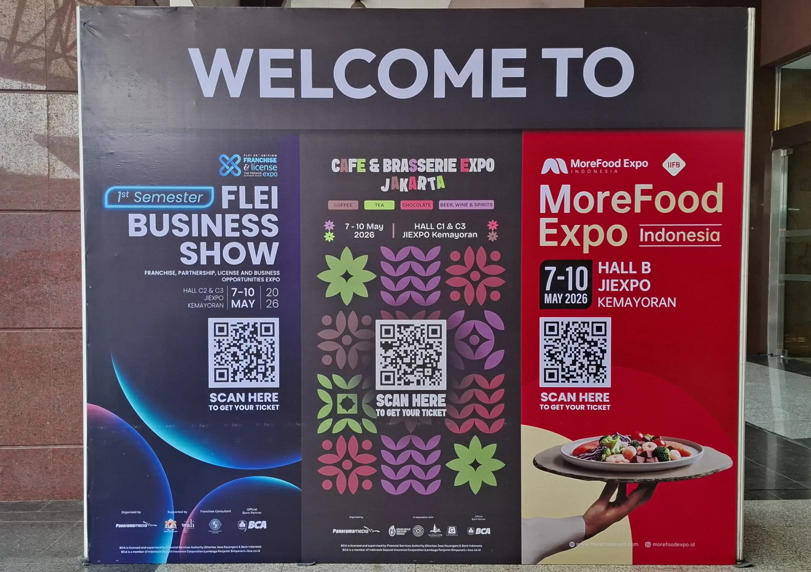 Café & Brasserie Expo 2026 diselenggarakan bersamaan dengan FLEI Business Show dan MoreFood Expo Indonesia (Foto: dok. ThePhrase.id)