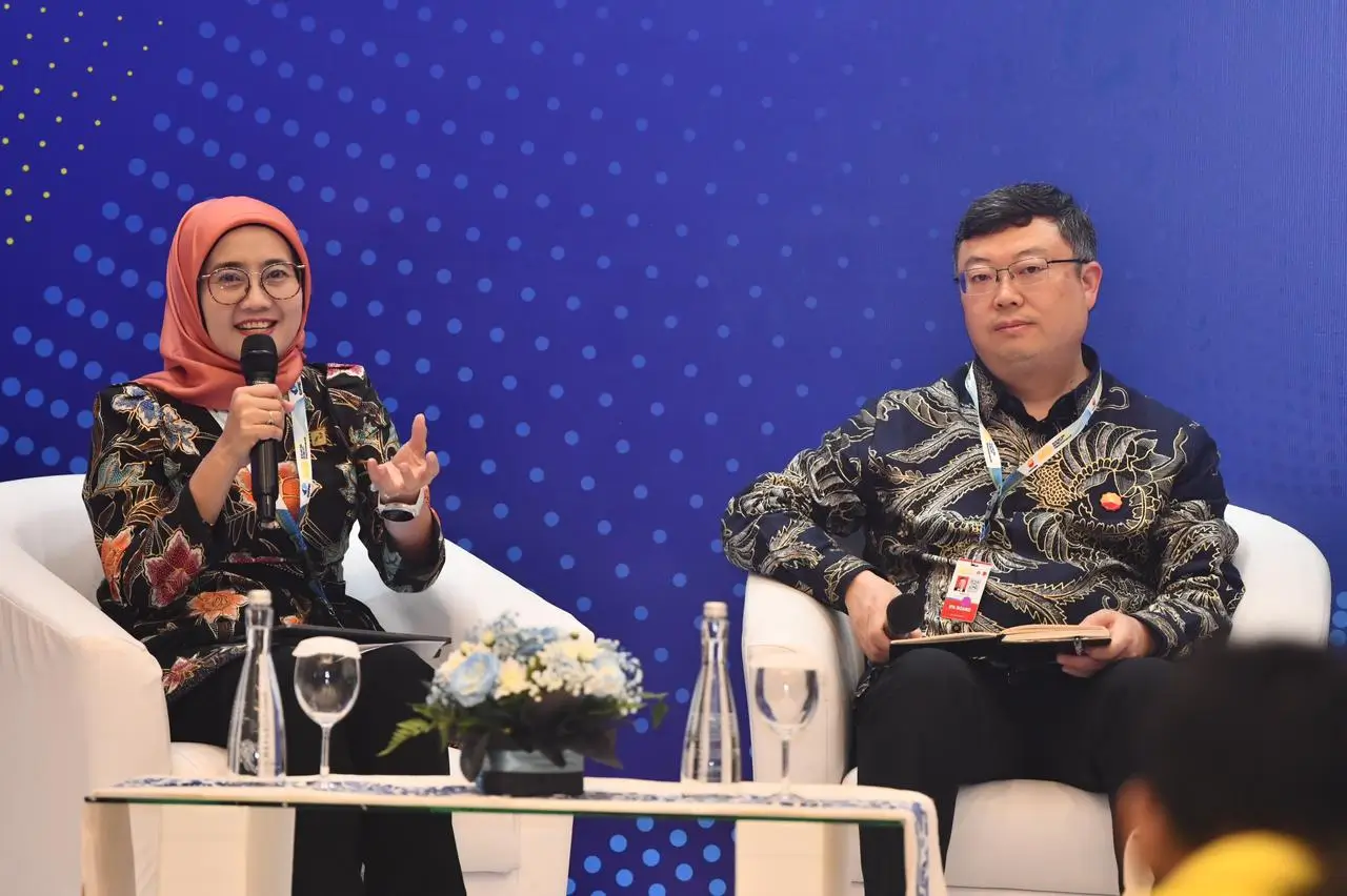 Direktur SPPU Pertamina Emma Sri Martini menjadi Narasumber saat sesi Students Meet The Global Executives saat acara 50th IPA Convex yang diselenggarakan di ICE BSD, Tangerang, Banten pada Rabu (20/5/2026). (Foto: Dok. Pertamina)