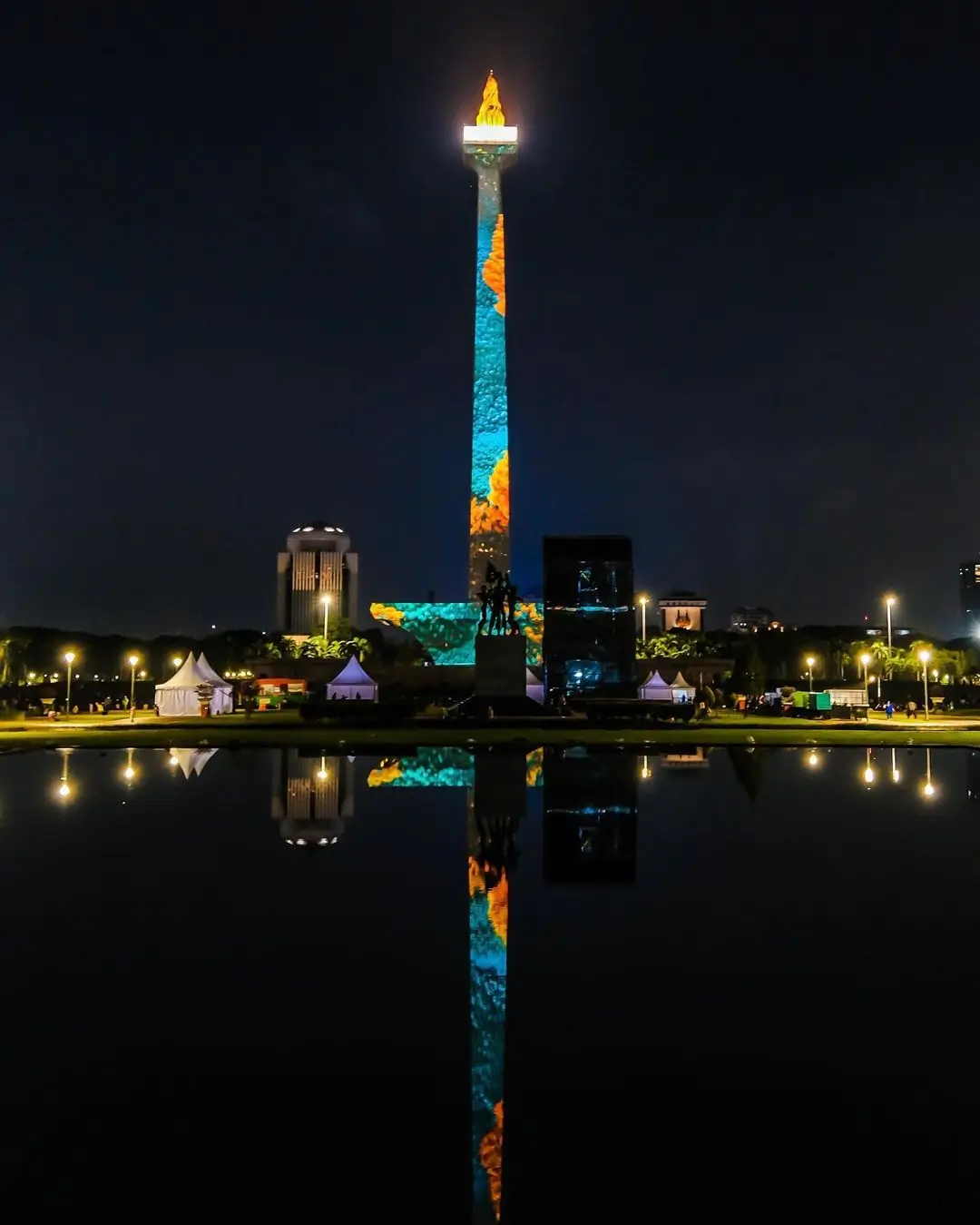 Ilustrasi perayaan di Monumen Nasional. (Foto: Instagram/jakarta_tourism)