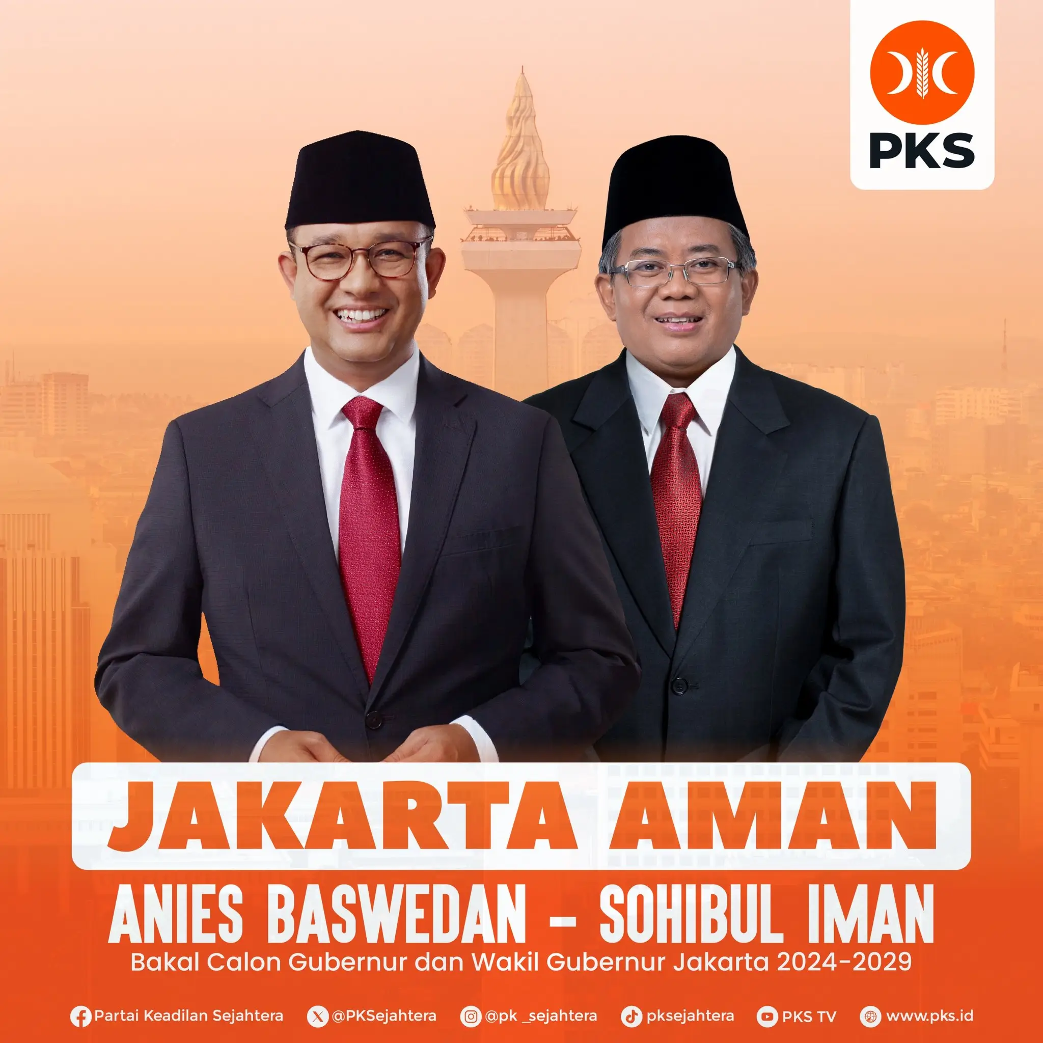 PKS resmi usung Anies Baswedan dan Sohibul Iman sebagai pasangan bakal Calon Gubernur dan Wakil Gubernur DKI Jakarta di Pilkada Serentak 2024. (Foto: X/PK_Sejahtera)