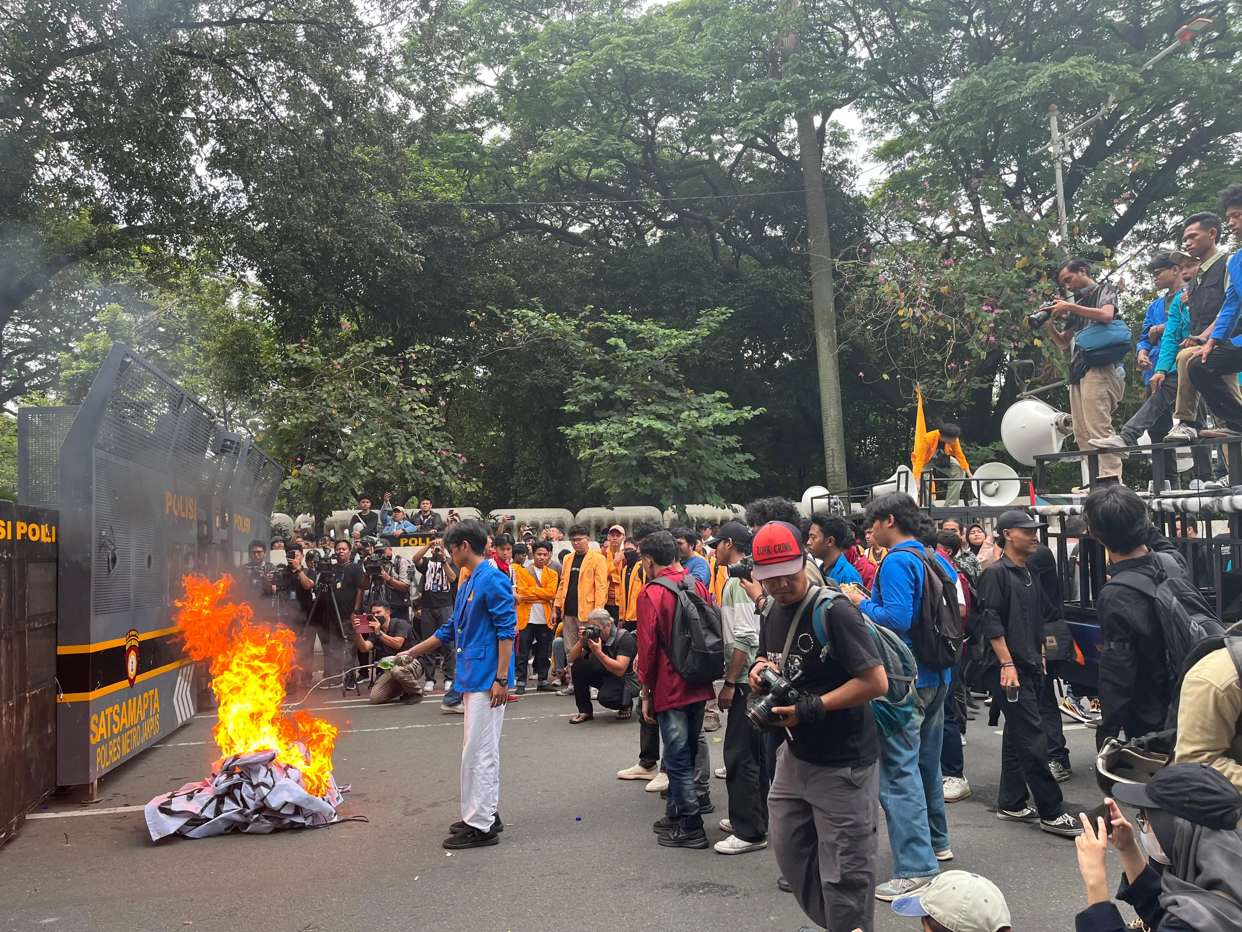 Ilustrasi: Aksi demo mahasiswa. (Foto: Dok. ThePhrase.id/Rangga Bijak Aditya)
