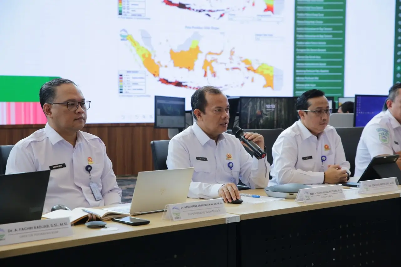 Konfrensi Pers Badan Meteorologi, Klimatologi, dan Geofisika (BMKG). Foto: bmkg.go.id