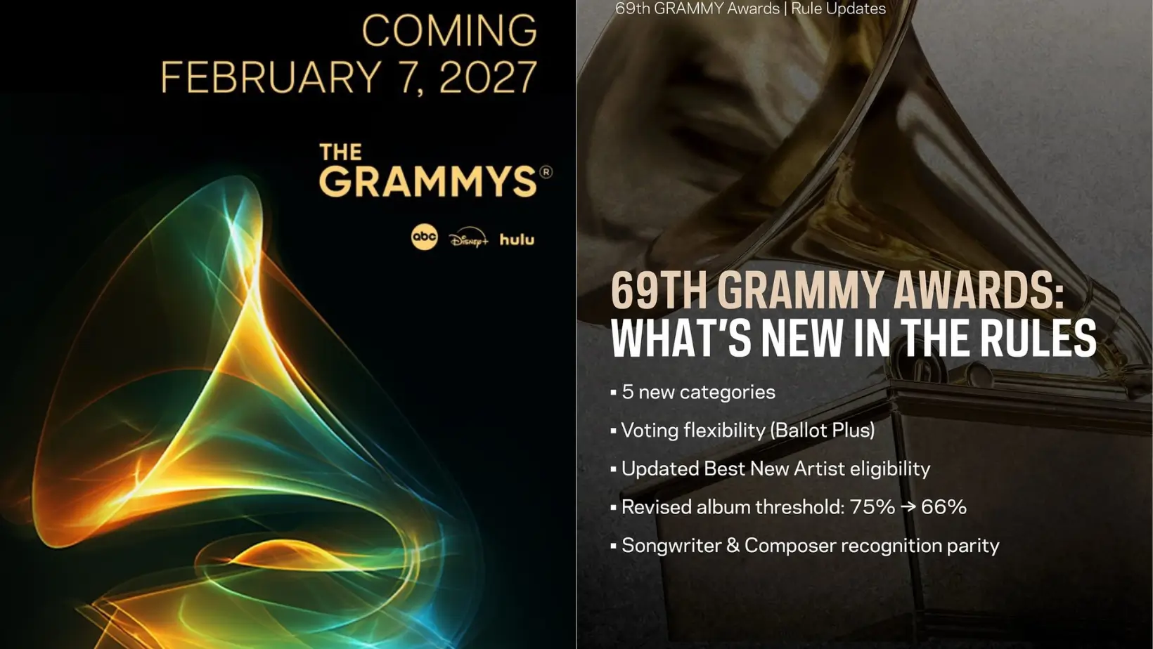 Foto: Grammy Awards 2027 Hadir dengan Aturan dan Lima Kategori Baru (Instagram/@grammys)
