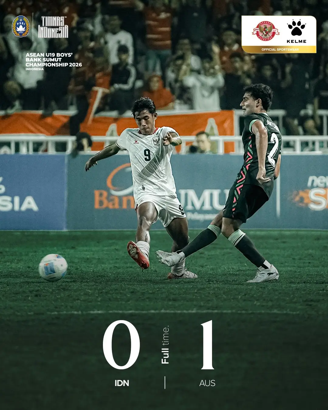 Timnas Indonesia U-19 harus mengakhiri langkahnya di Piala AFF U-19 2026 setelah kalah 0-1 dari Timnas Australia U-19 pada babak semifinal. Foto PSSI