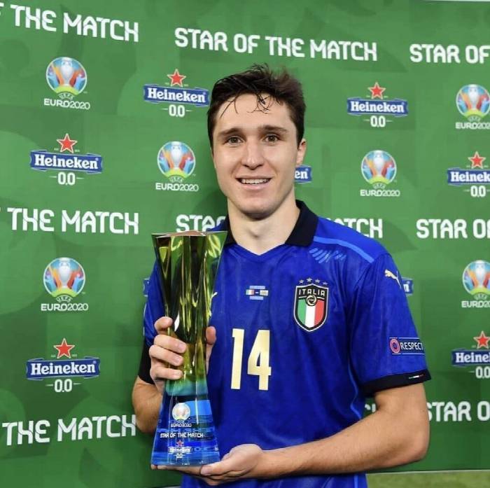 Foto: Federico Chiesa Menjadi Star of the Match Pertandingan Italia vs Spanyol (instagram.com/fedexchiesa)