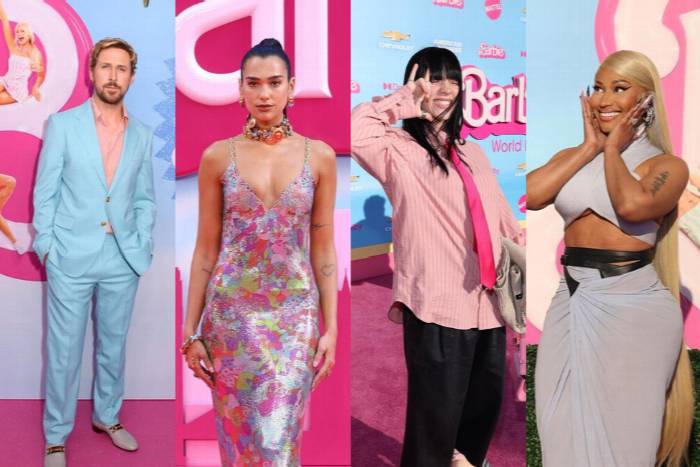 Kiri ke kanan: Ryan Gosling, Dua Lipa, Billie Eilish, Nicki Minaj. (Foto: Instagram/barbiethemovie)