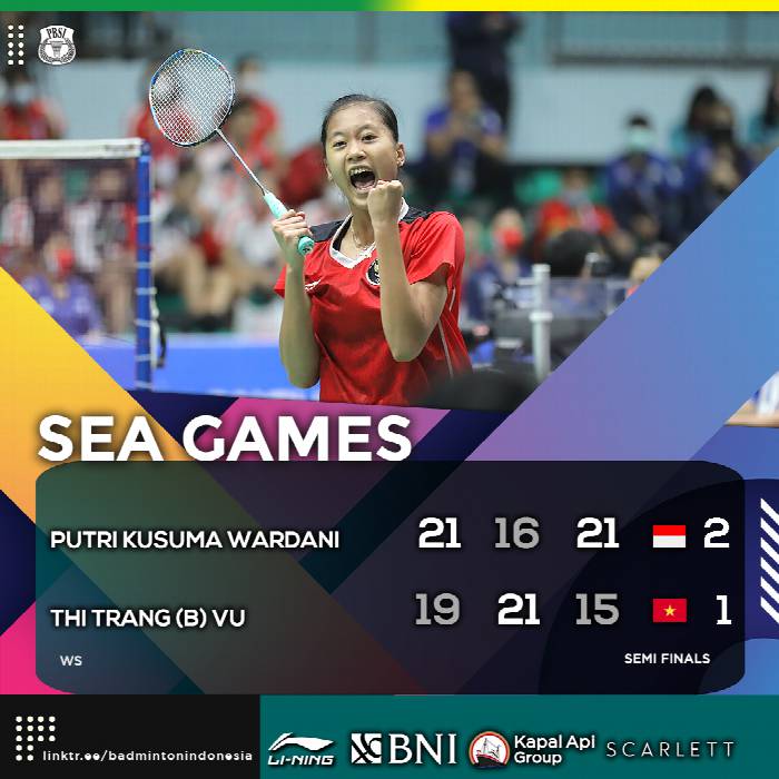 Indonesia Lolos ke Final Beregu Putri Bulu Tangkis SEA Games 2021