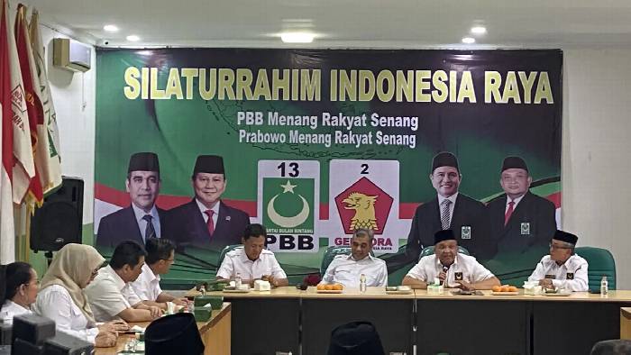 Pertemuan Partai Gerindra dengan PBB di Kantor DPP PBB, Jakarta, Senin (24/7/23). (Foto: Liputan6.com/Radityo Priyasmoro)