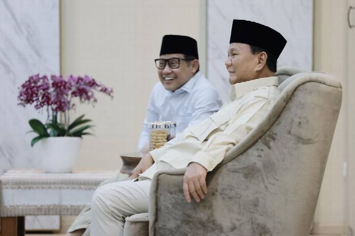  Pertemuan Ketua Umum Partai Gerindra Prabowo dengan Ketua Umum PKB Cak Imin di kediaman Cak Imin, kawasan Widya Chandra, Jakarta, Minggu (9/7/23). (Foto: Instagram/prabowo)