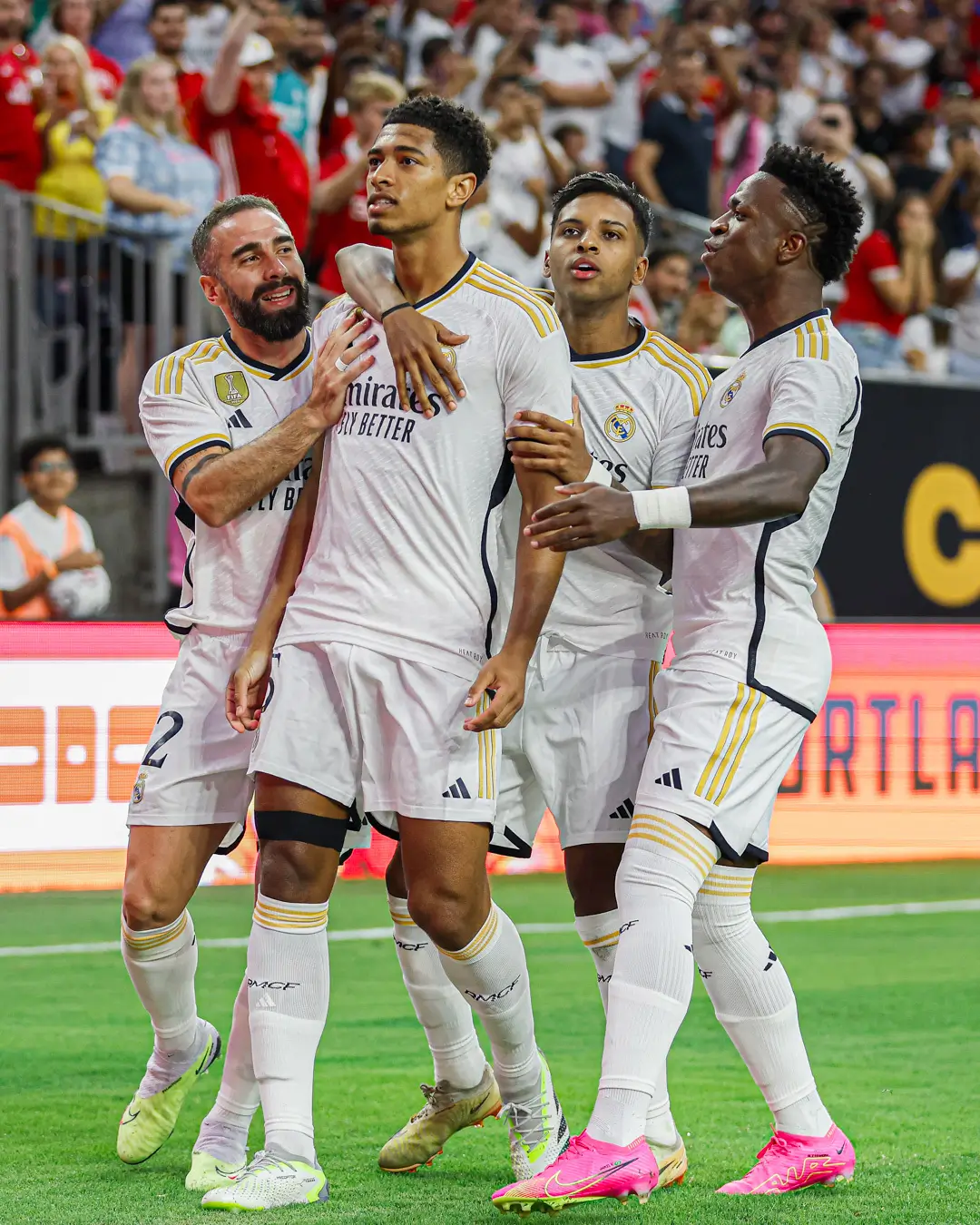Jude Bellingham selebrasi ketika membobol gawang MU. Foto: Twitter Real Madrid 