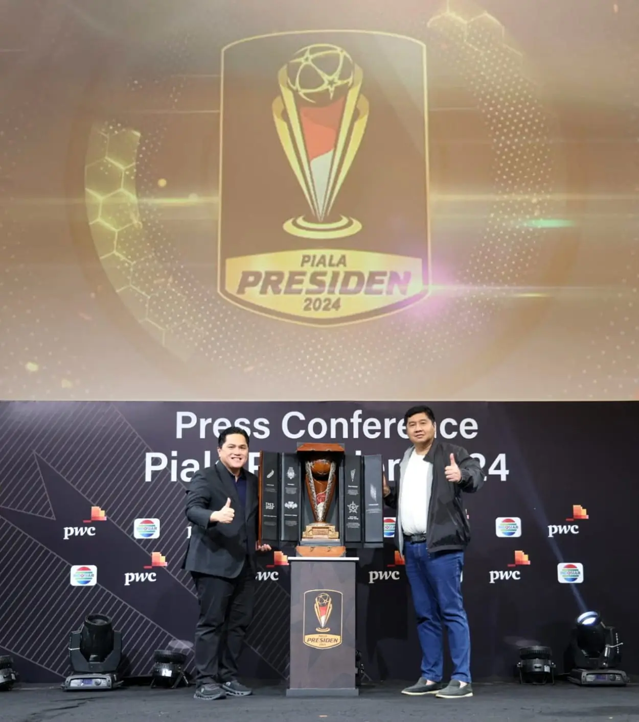 Piala Presiden 2024 hanya akan diikuti oleh delapan tim Liga 1. Foto Piala Presiden.