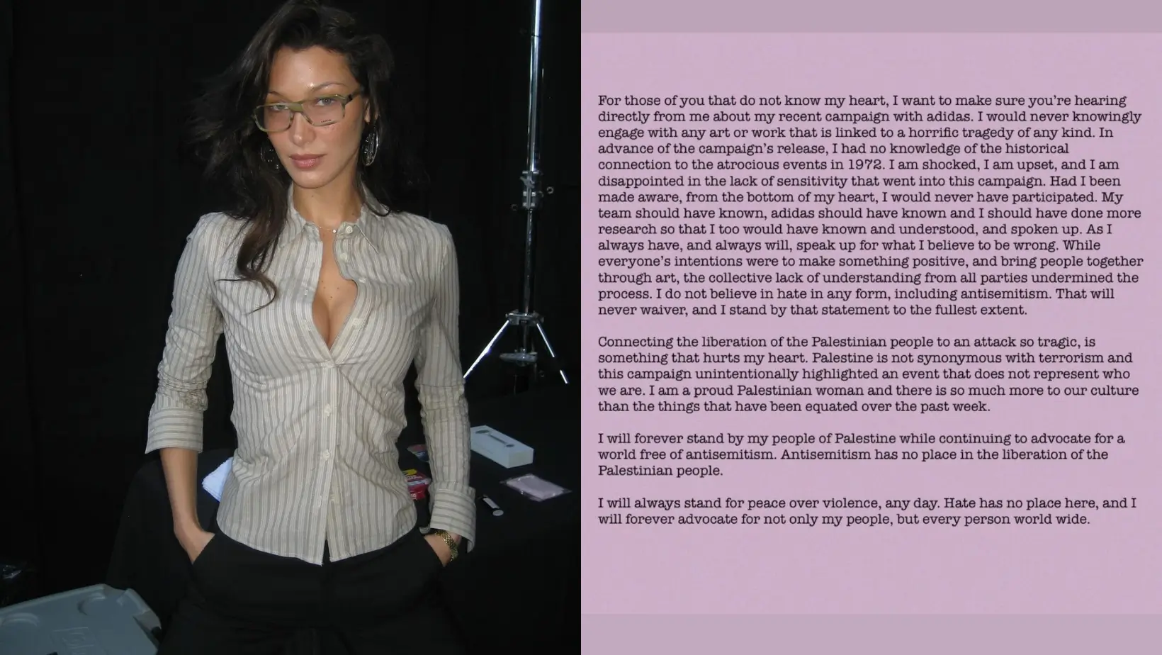 Foto: Bella Hadid Memberikan Pernyataan Terkait Kampanye Adidas Kontroversial (instagram.com/bellahadid)