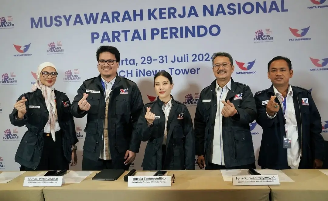 Konferensi pers Mukernas Partai Perindo. (Foto: Instagram/partaiperindo)